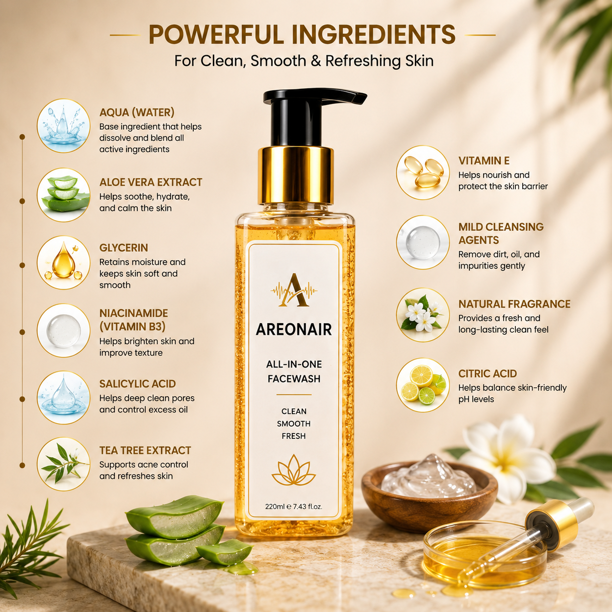 AreonAir 3-in-1 Daily Facewash