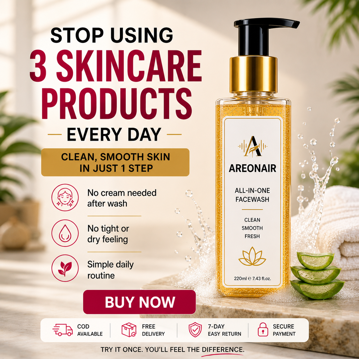 AreonAir 3-in-1 Daily Facewash
