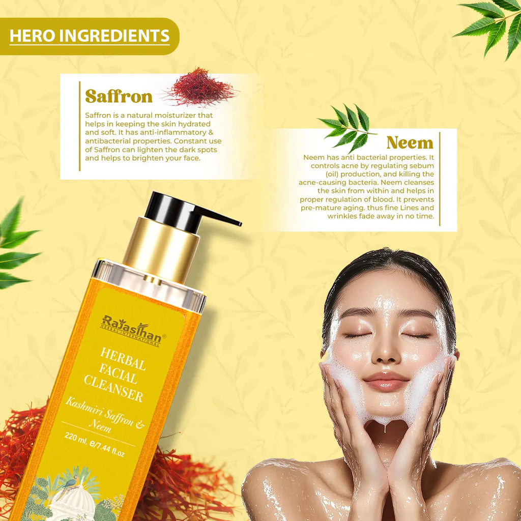 Kashmiri Saffron and Neem Herbal Facial Cleanser
