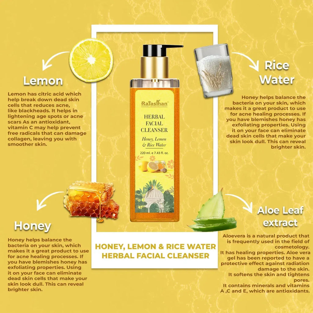 Honey Lemon Rice Water Herbal Facial Cleanser